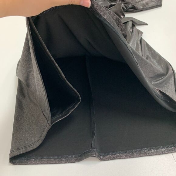 BCBGeneration Faux Wrap Dress Womens XXS 2XS Metallic Tie Waist Long Sleeve - Picture 9 of 16